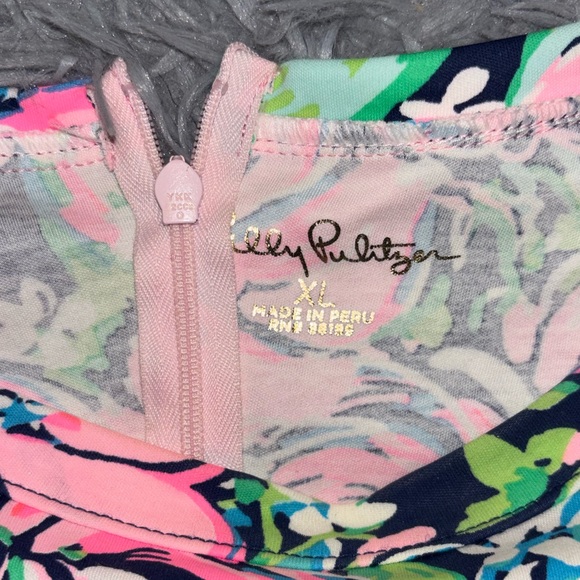 Lilly Pulitzer Women’s Pink Floral Anabella T-Shirt Dress Size XL Tropical Beach - Picture 4 of 7